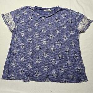 We The Free Blue Patterned Bandana Print Soft Shirt Top Size Medium